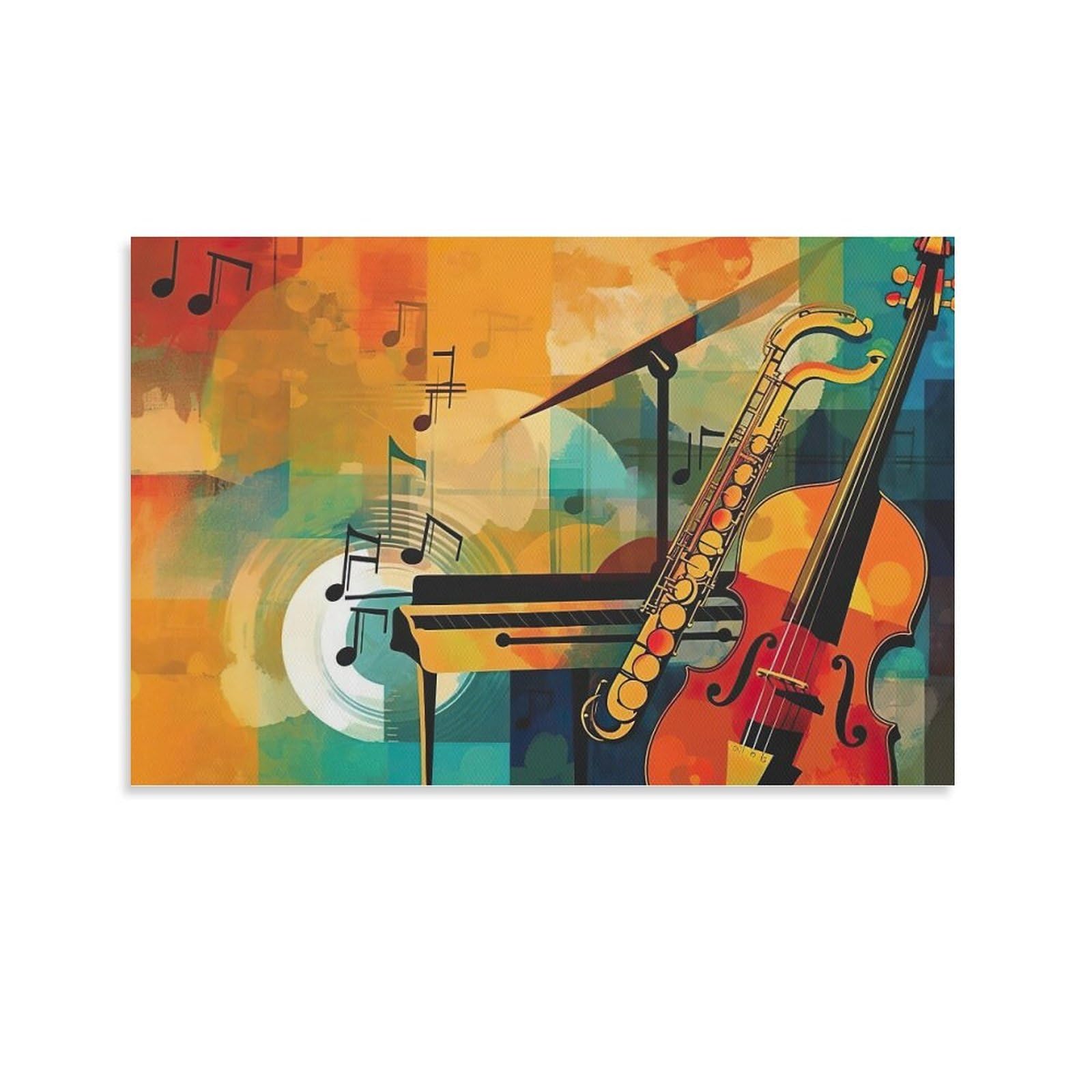 Colorful Painting Music Room Wall Art Jazz Abstract Painting